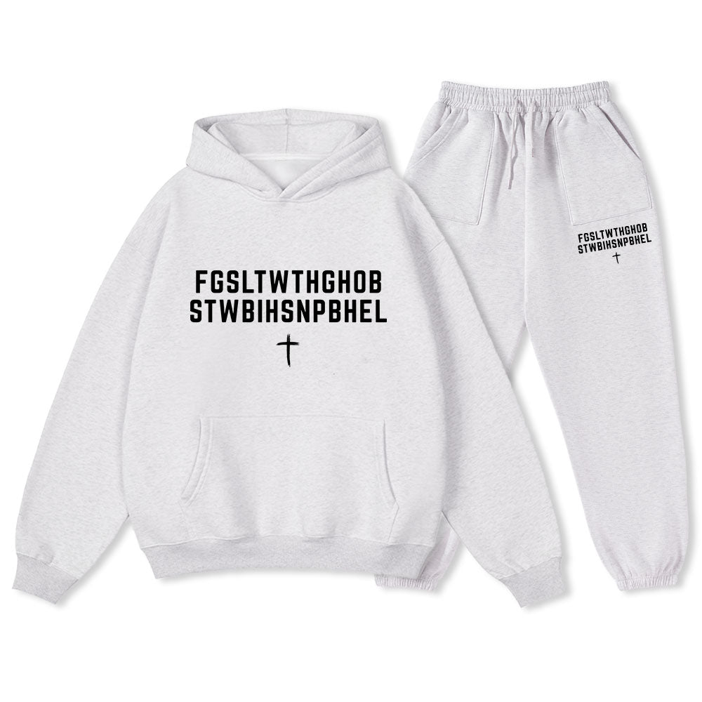 John 316 For God So Loved The World Christian Premium Fleece Hoodie Set