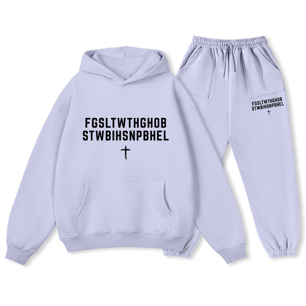John 316 For God So Loved The World Christian Premium Fleece Hoodie Set