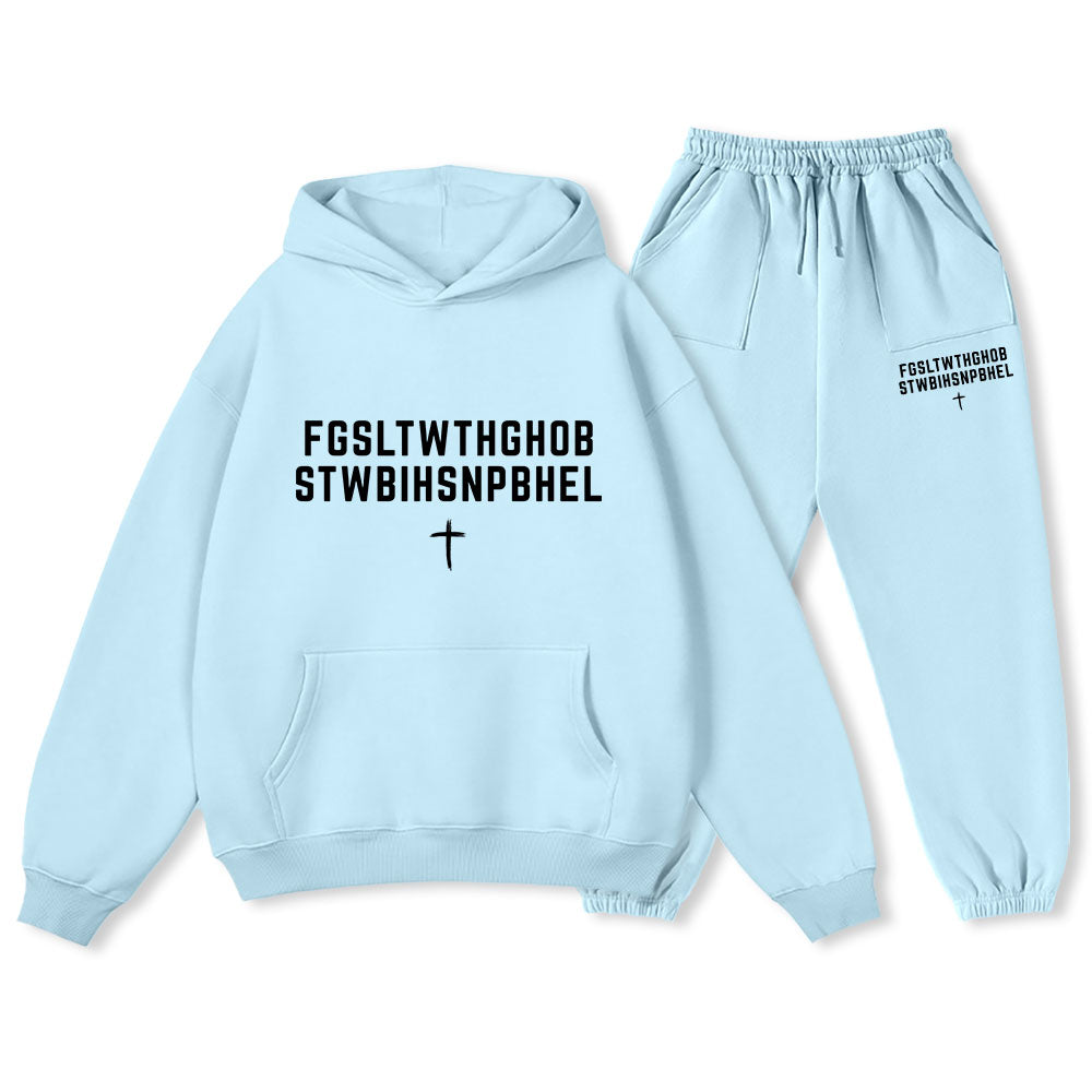 John 316 For God So Loved The World Christian Premium Fleece Hoodie Set