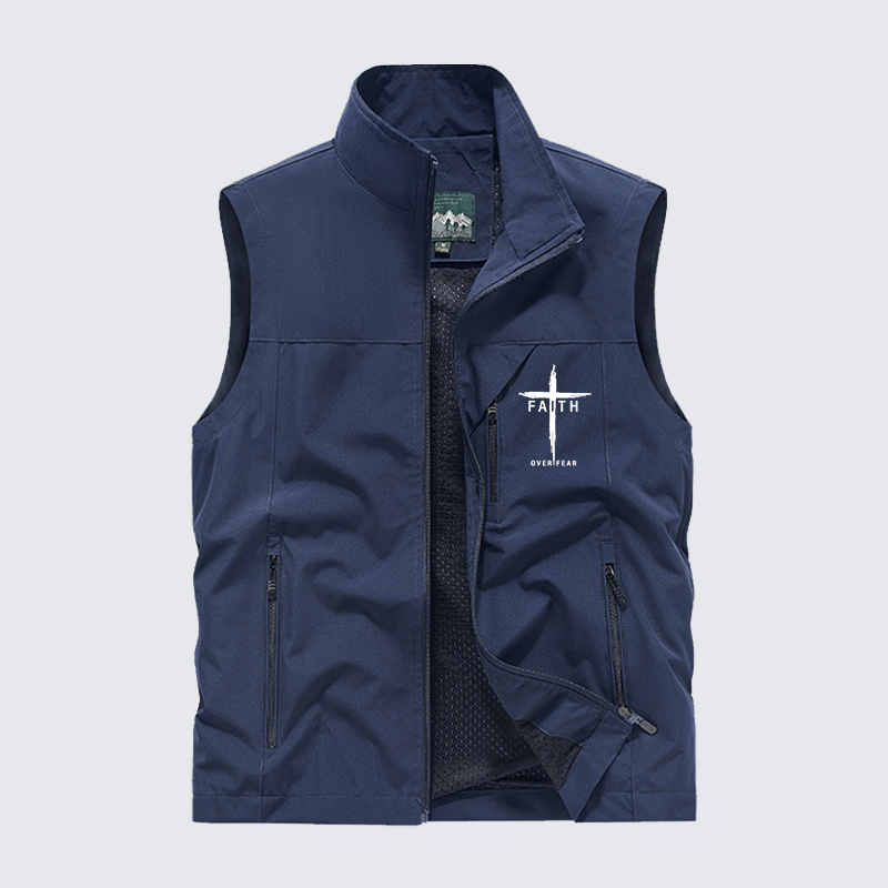 Faith Over Fear Cross Jesus God Christian Outdoor Quick-dry Vest