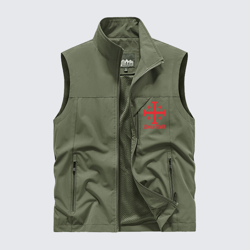 Jerusalem Cross Deus Vult Jesus God Christian Outdoor Quick-dry Vest