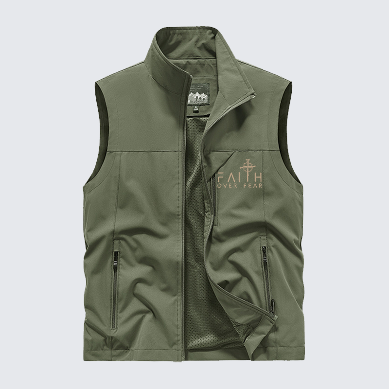 Faith Over Fear Faith Cross Jesus God Christian Outdoor Quick-dry Vest
