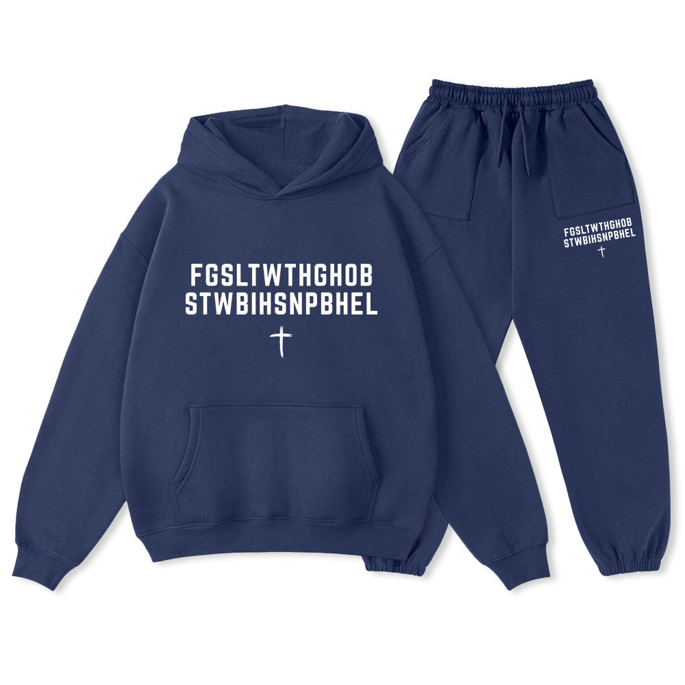 John 316 For God So Loved The World Christian Premium Fleece Hoodie Set