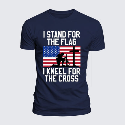 Luxe Mercerized Cotton Tee - I Stand For The Flag And Kneel For The Cross