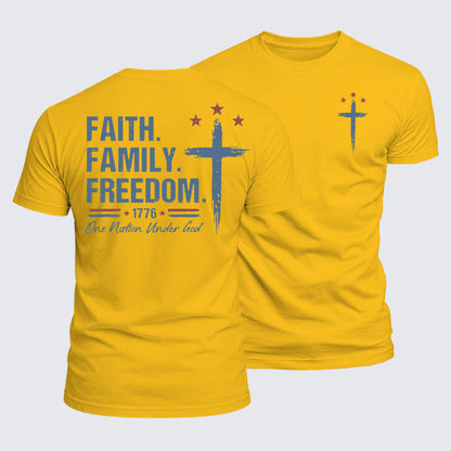 Luxe Mercerized Cotton Tee - Faith. Family. Freedom.