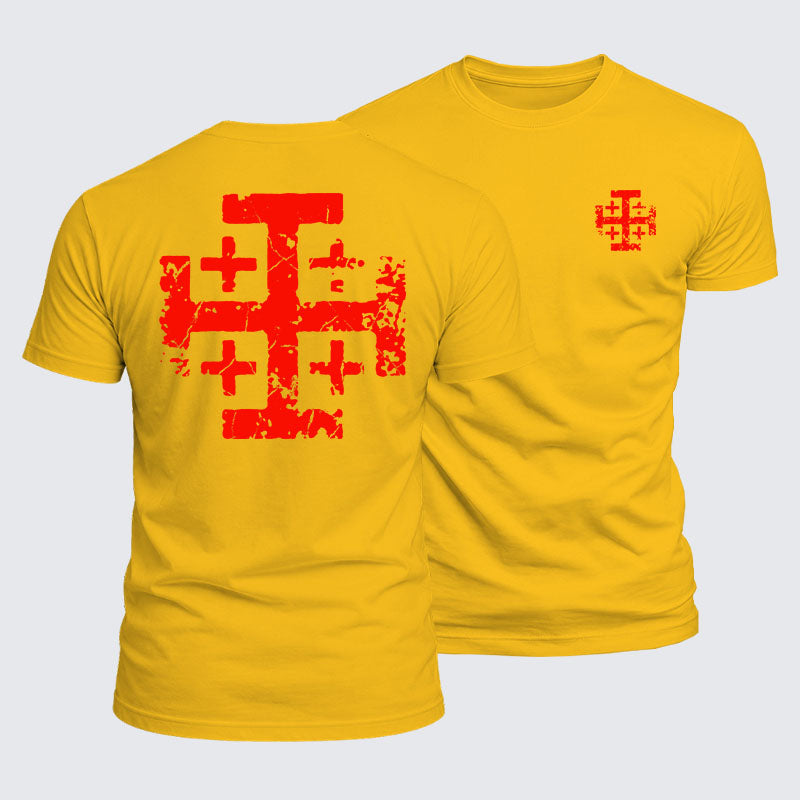 Luxe Mercerized Cotton Tee -  Knights Templar Jerusalem Cross