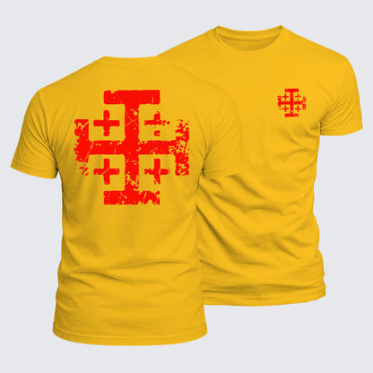 Luxe Mercerized Cotton Tee -  Knights Templar Jerusalem Cross