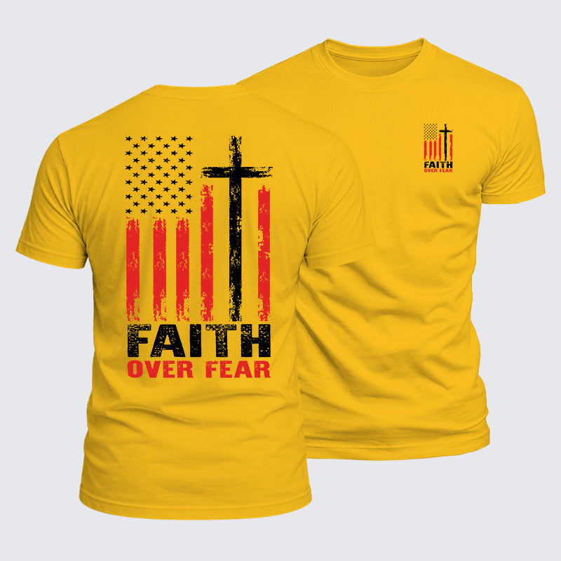 Luxe Mercerized Cotton Tee - Faith Over Fear Flag