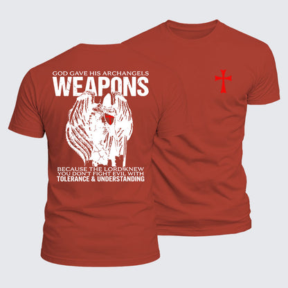 Luxe Mercerized Cotton Tee - God Gave His Archangels Weapons