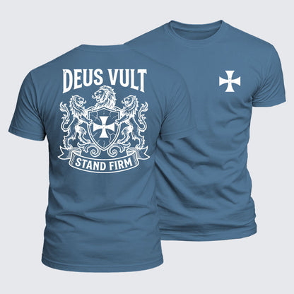 Luxe Mercerized Cotton Tee - Deus Vult  Stand Firm