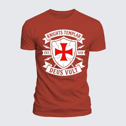 Luxe Mercerized Cotton Tee - Knights Templar Deus Vult