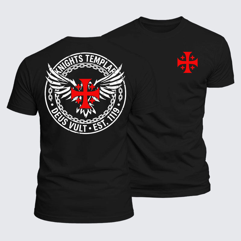 Luxe Mercerized Cotton Tee -  Knights Templar Deus Vult