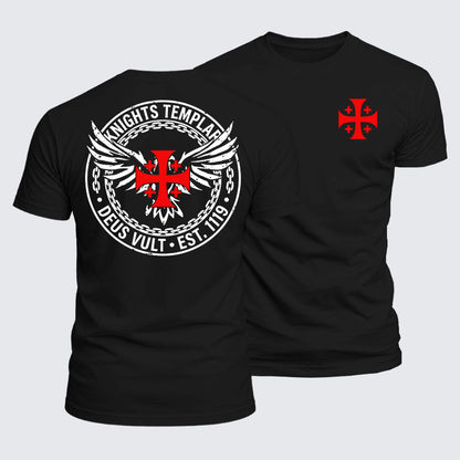 Luxe Mercerized Cotton Tee -  Knights Templar Deus Vult