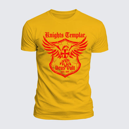 Luxe Mercerized Cotton Tee -  Knights Templar Deus Vult