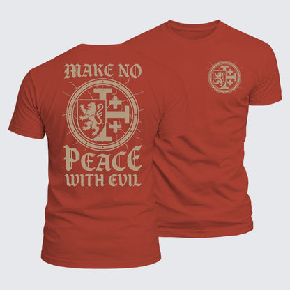 Luxe Mercerized Cotton Tee -  Make No Peace with Evil Knight Templar Jerusalem Cross