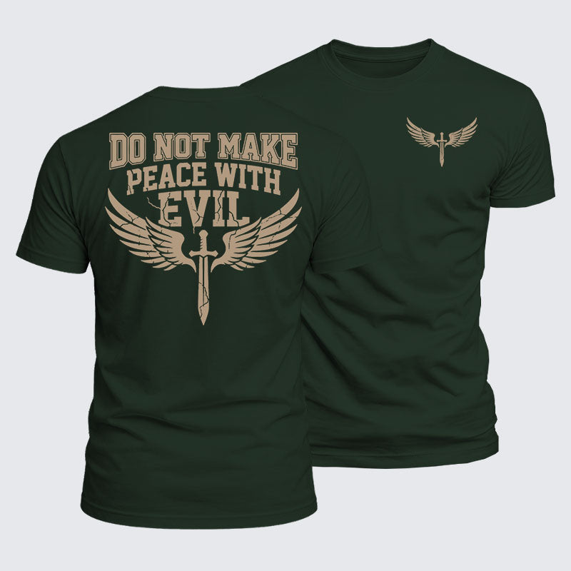 Luxe Mercerized Cotton Tee -  Make No Peace with Evil Knight Templar Jerusalem Cross