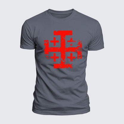 Luxe Mercerized Cotton Tee - Knights Templar Jerusalem Cross