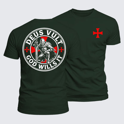 Luxe Mercerized Cotton Tee - Knights Templar Deus Vult
