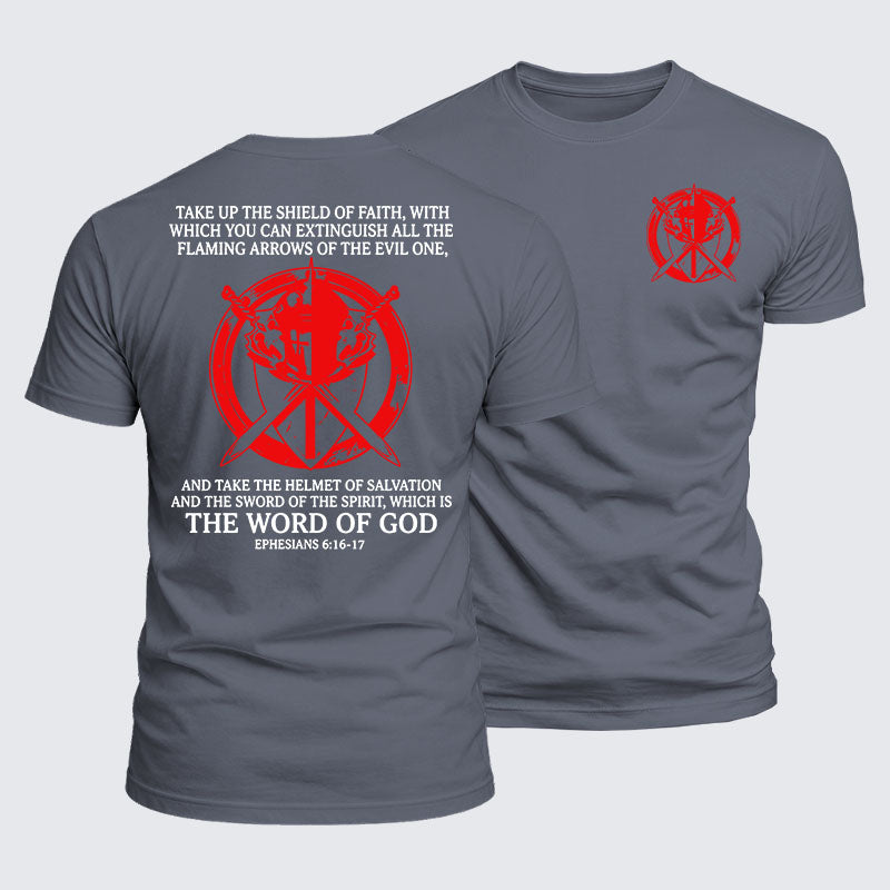 Luxe Mercerized Cotton Tee - Knight Templar Christian Warrior The Shield Of Faith