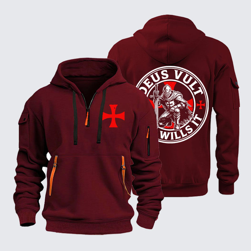 Zipper Hoodies - Knights Templar Deus Vult