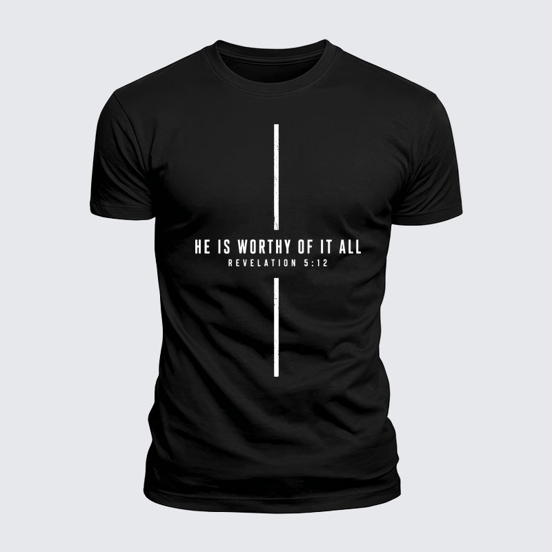 Luxe Mercerized Cotton Tee - He Is Worthy Of It All Cross