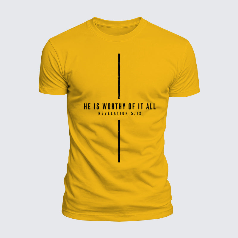 Luxe Mercerized Cotton Tee - He Is Worthy Of It All Cross