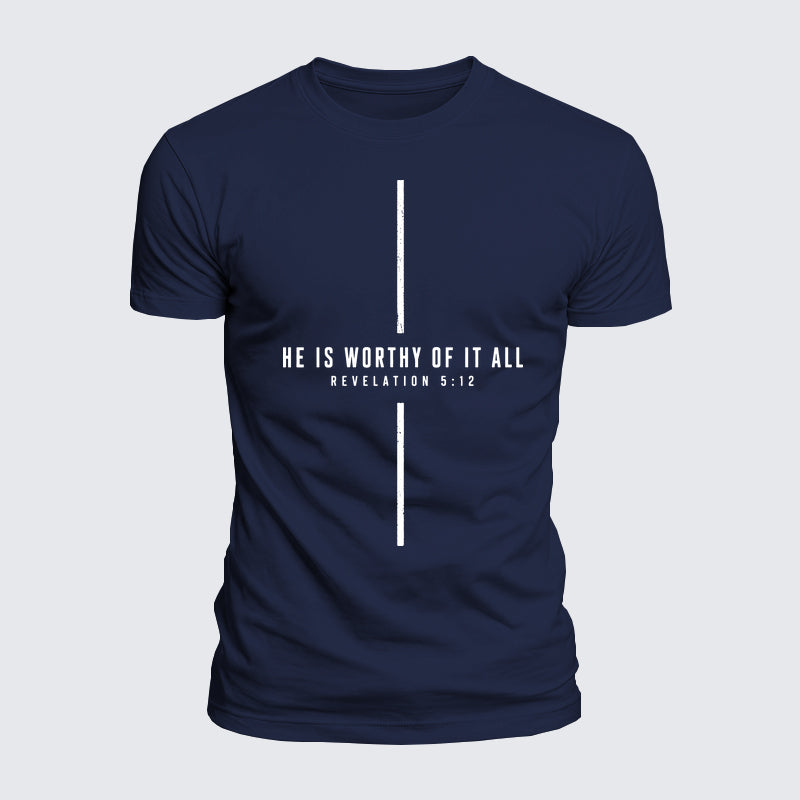 Luxe Mercerized Cotton Tee - He Is Worthy Of It All Cross