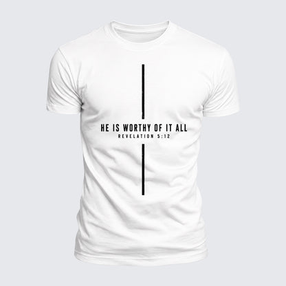 Luxe Mercerized Cotton Tee - He Is Worthy Of It All Cross