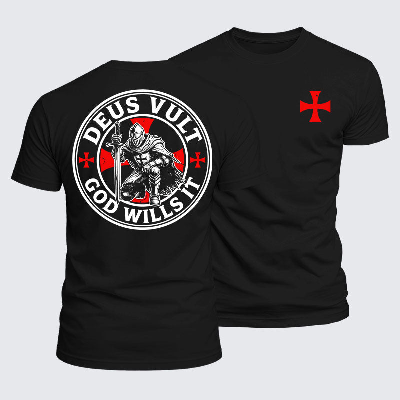 Luxe Mercerized Cotton Tee - Knights Templar Deus Vult