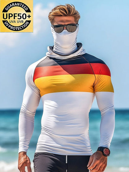 Men's Outdoor Sun Protection Breathable Cool Hooded Sun Protection Long-Sleeved Top