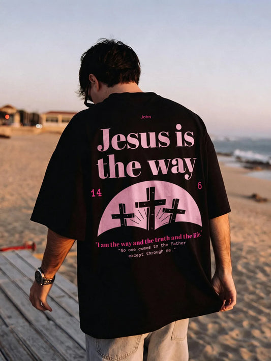 John Jesus Is The Way 14 6 I Am The Way And The Truth And The Life No One Comes To The Father Except Through Me Printed Men's T-shirt