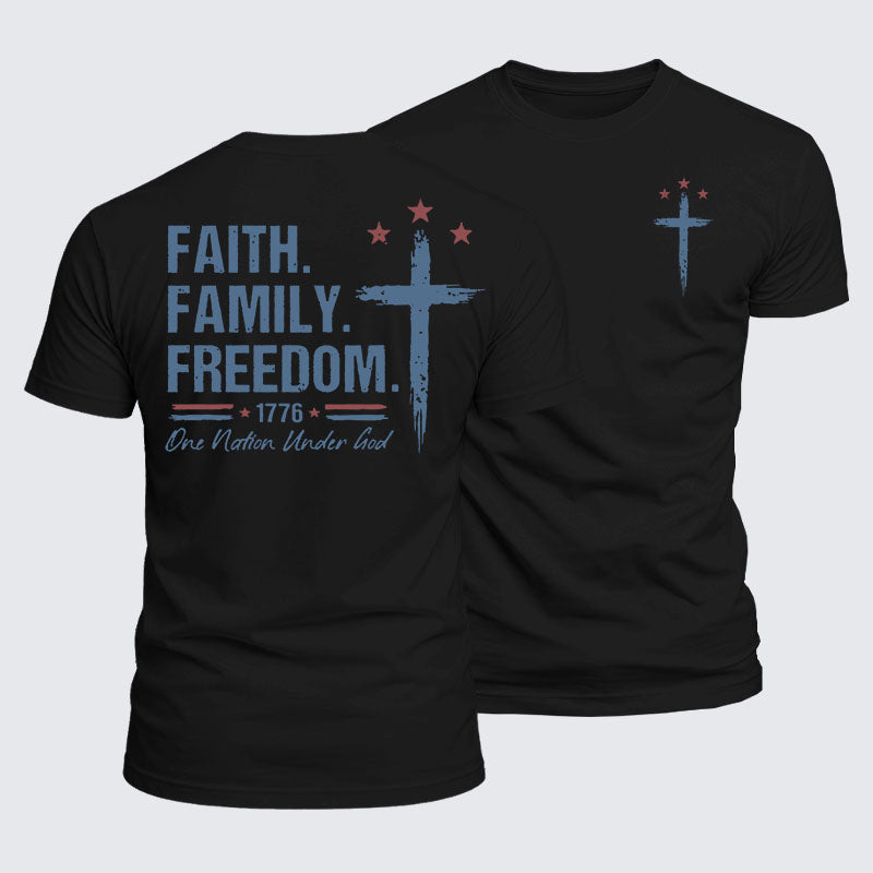 Luxe Mercerized Cotton Tee - Faith. Family. Freedom.