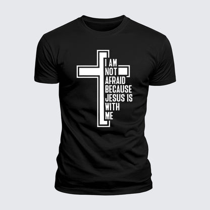 Luxe Mercerized Cotton Tee - I Am Not Afraid Because Jesus Is With Me