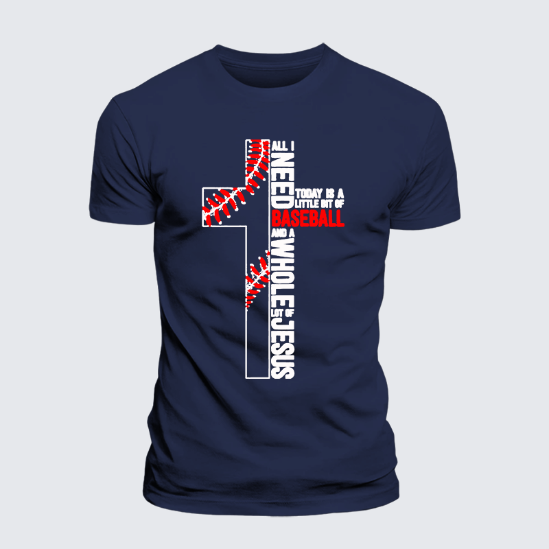 Luxe Mercerized Cotton Tee - I Need Baseball And Jesus