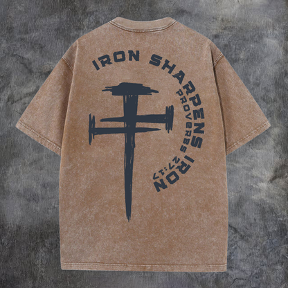 Iron Sharpens Iron Printed Oversize Washed T-Shirt