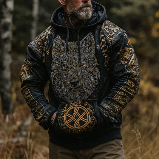 Men's Viking Tribal Wolf Celtic Knot Inspired Hoodie