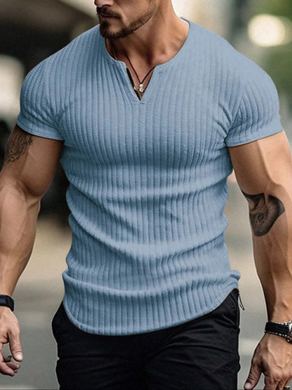 Men's Textured V-Neck T-Shirt