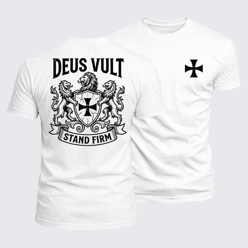 Luxe Mercerized Cotton Tee - Deus Vult  Stand Firm