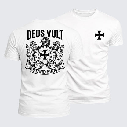 Luxe Mercerized Cotton Tee - Deus Vult  Stand Firm