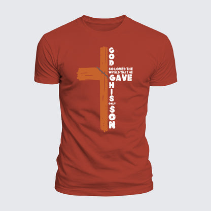 Luxe Mercerized Cotton Tee - Cross God So Loved The World