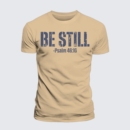 Luxe Mercerized Cotton Tee - Be Still Psalm 46:10