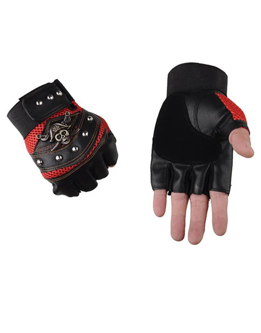 Outdoor Non-slip Wear-resistant Half-finger Pirate Head Gloves