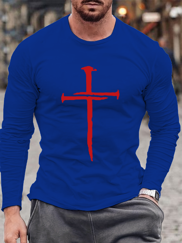 Men's Hipster Cross Faith Long Sleeve