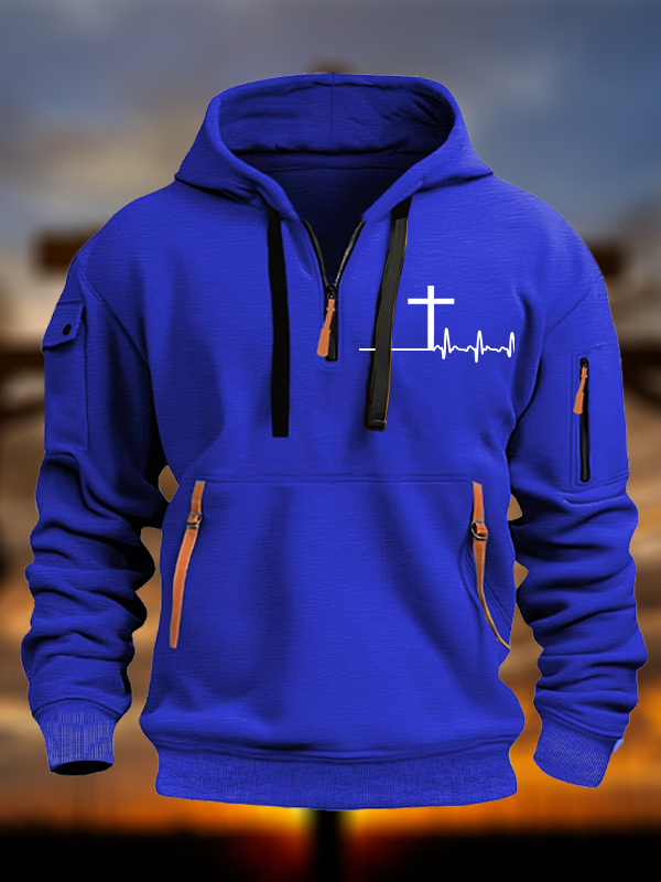 ECG Cross Zipper Hoodies