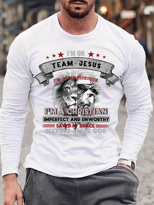 Jesus Lion Cotton Long Sleeve T-Shirt