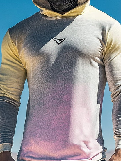 Men's Outdoor Sun Protection Breathable Cool Hooded Sun Protection Long Sleeve Top