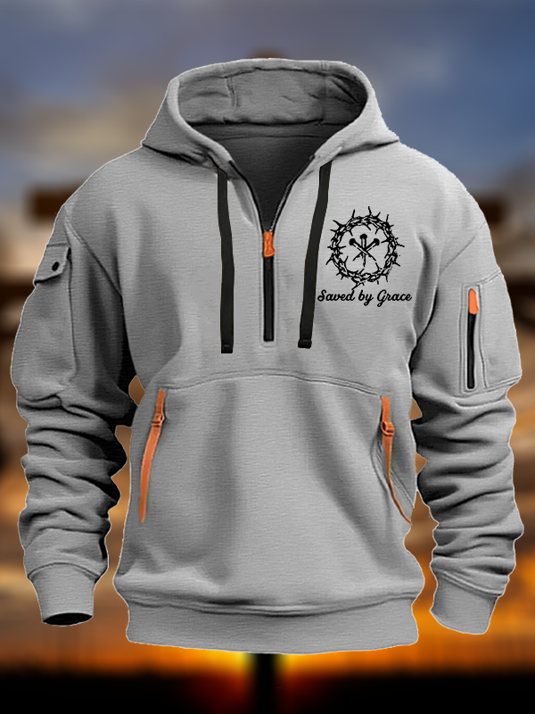 Saved By Grace Jesus God Christian Zipper Hoodies