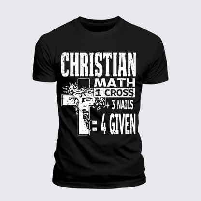 Luxe Mercerized Cotton Tee - Christian Math 1 Cross 3 Nails 4 Given