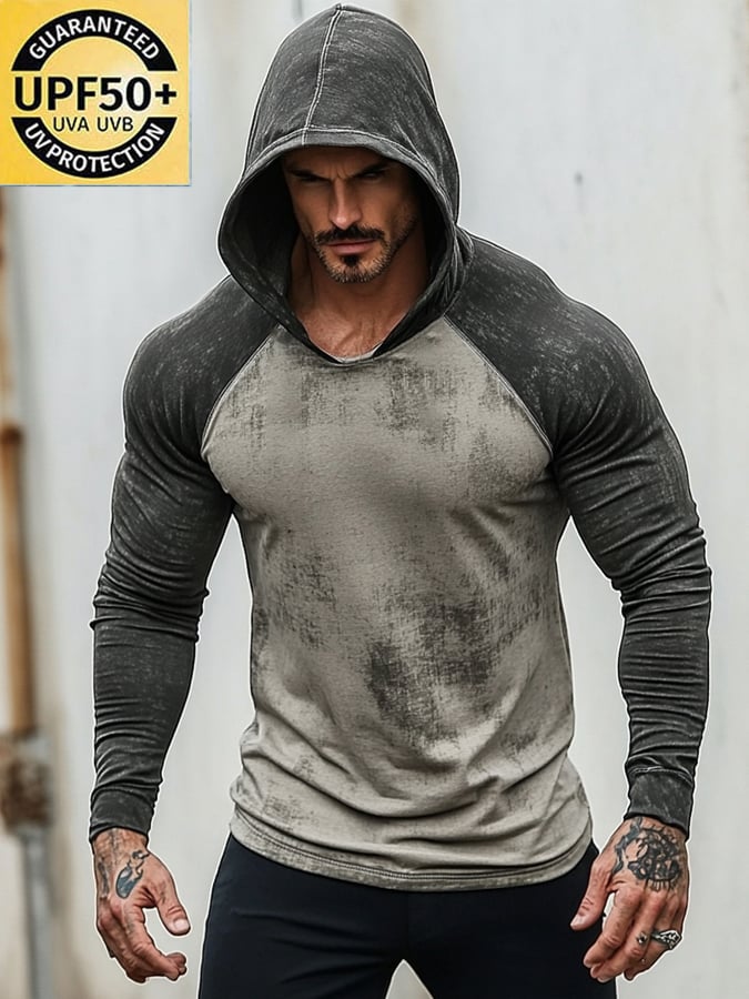 Men's Outdoor Sun Protection Cool Hooded Sun Protection Long Sleeve Top