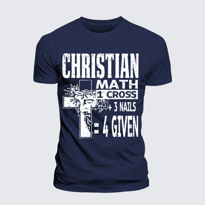 Luxe Mercerized Cotton Tee - Christian Math 1 Cross 3 Nails 4 Given